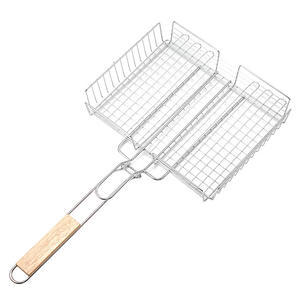 Aço inoxidável vegetal churrasco grelhar cesta com alça - Product Image 4