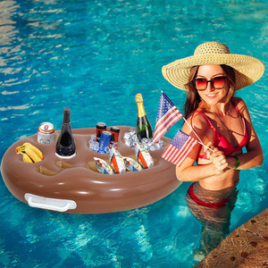 Plateau porte-gobelet flottant gonflable <span class=keywords><strong>en</strong></span> PVC personnalisé plateau à boissons <span class=keywords><strong>en</strong></span> plastique poreux pour l'eau plage <span class=keywords><strong>piscine</strong></span> fournitures de fête de vacances - Product Image 2