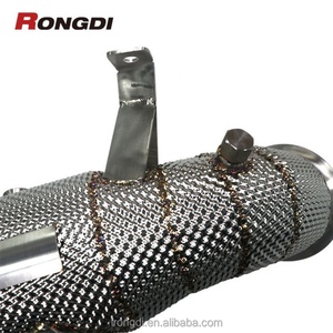 Colector de escape de acero inoxidable de 200 celdas de alto flujo para Mercedes-Benz AMG A45/A45S W177 con escudo térmico de 1.5 mm de espesor - Product Image 3