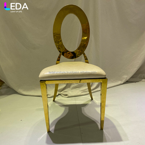 LEDA Prix d'usine Chaises portables en acier doré Chaises à cadre en acier inoxydable pour événements de mariage Banquet - Product Image 2