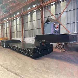 50-60 Ton Detachable Gooseneck Lowboy Semi Truck Trailers Factory Price 3/4-axle Hydraulic Lowbed Trailer Low Bed Trailer