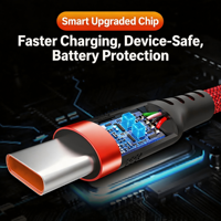 Câble USB tressé rouge de type A vers type C, câble de charge rapide USB C en nylon tissé pour téléphone Android et tablette