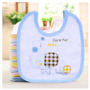 工場でカスタマイズされた防水性のある柔らかい100％コットン抗菌エコフレンドリーベビー用食事エプロン（ロープ留め付き） - Product Image 2