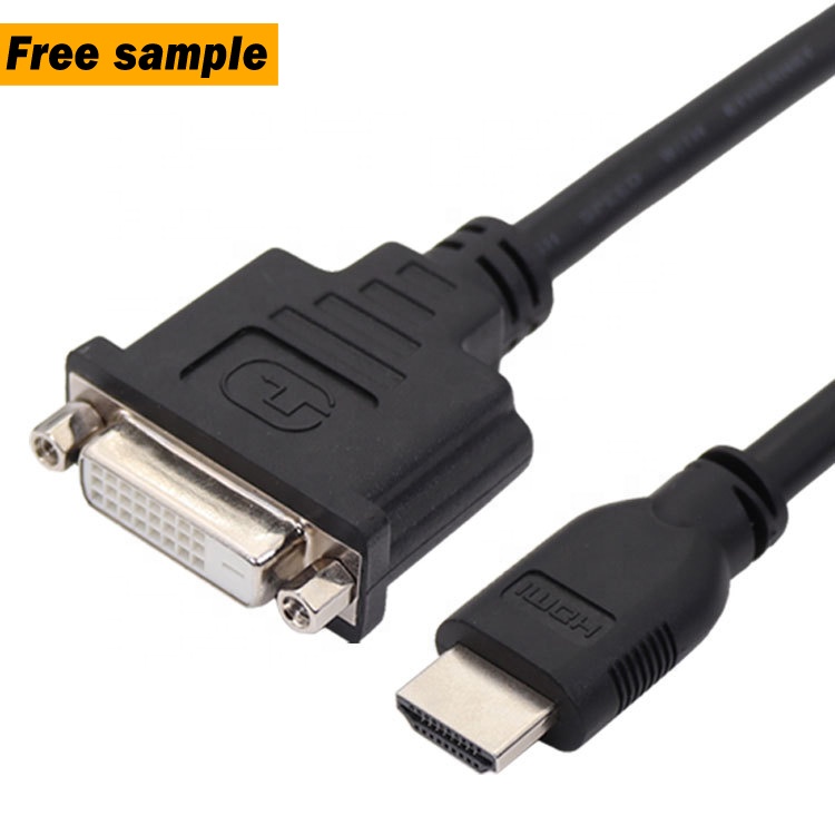 Meilleur vente 15cm 1080p convertisseur mâle à femelle hdmi vers dvi 24 + 1 HD câble pour ordinateur TV