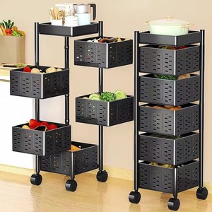 High Quality Multi-Layer Metal <strong>Kitchen</strong> <strong>Storage</strong> <strong>Rack</strong> Rotating Household <strong>Rack</strong> with Multiple Functional <strong>Storage</strong> Shelves - Product Image 3