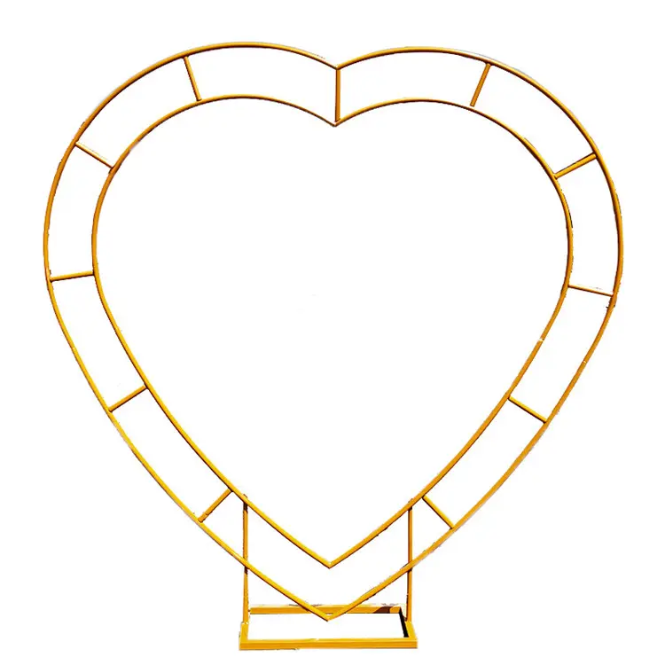 Mensola di lusso a forma di cuore disposizione di nozze doppio strato in metallo arco di ferro partito Prop telaio palloncino fiore Stand