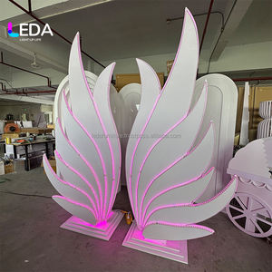 LEDA lujoso ligero acrílico escenario telón de fondo multicolor en forma de ala telón de fondo para la decoración de la boda - Product Image 3