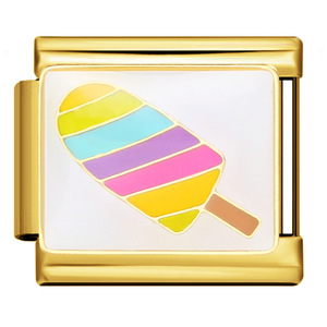 Accesorios DIY: Dijes Modulares Italianos Hechos a Mano de Acero Inoxidable con Esmalte Colorido, Baño de Oro Rosa y Zirconia, de Moda y Tendencia - Product Image 2