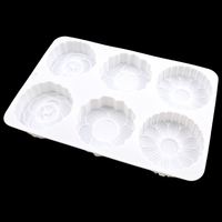 1251 Kostenlose Probe 6-Loch Silikonform mit verschiedenen Blumen- und Sonnenblumenformen für Kuchen, Seife, Kerzen und Harz