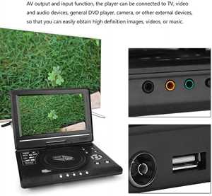 เครื่องเล่นดีวีดีแบบพกพาขนาด 9.8 นิ้ว หมุนได้ 270 องศา พร้อมพอร์ต AV I/O USB วิทยุ FM ฟังก์ชั่นเล่นเกมทีวี อุปกรณ์ความบันเทิงอเนกประสงค์ - Product Image 2
