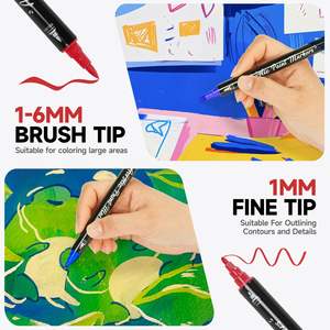 Marqueurs acryliques OEM à double pointe stylo personnalisé 48/60/72 couleurs jeu de marqueurs acryliques permanents étanches pour la peinture <span class=keywords><strong>Graffiti</strong></span> - Product Image 2