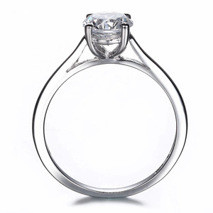 Chúc Ebay Cổ Điển Siêu Flash Bốn Móng Vuốt Góc Phải Mạ Bạch Kim Nhẫn Đính Hôn Zircon - Product Image 2