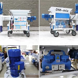 เครื่องพ่นปูนฉาบไฟฟ้าแบบผสมคู่ กำลังไฟ 5.5 กิโลวัตต์ พร้อมปั๊มประสิทธิภาพสูง สำหรับงานก่อสร้างผนังปูนปลาสเตอร์ ยิปซั่ม และซีเมนต์ - Product Image 2