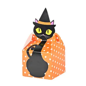 Venda por atacado personalizado impressão reycled festa de halloween chocolate doces bolo embalagem caixa de papel