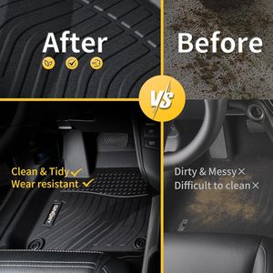 GINOWY Custom Fit All-Weather Floor Mats for 2024-2025 for Ford Ranger Non-Slip Waterproof TPE Floor Liners <strong>Accessories</strong> - Product Image 5