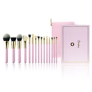 15pcs Best Selling Private Label Gift Box Purple High-end Makeup Brushes Sets with Makeup Bag