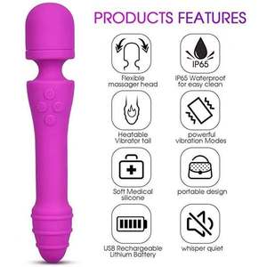 Usb Oplaadbare Japanse Waterdichte Av <span class=keywords><strong>Sex</strong></span> Wand Erotische G Spot Clitoris Stimulatie Vibrator Voor Vrouwen Verwarmde Massager - Product Image 5