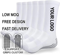Chaussettes de football personnalisées en tricot de printemps, antidérapantes, à compression, avec détail de revers, antibactériennes, professionnelles, pour hommes et jeunes.