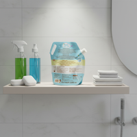 Sac de remplissage de liquide vaisselle de qualité alimentaire de 2 kg avec bec verseur, pochette de forme spéciale, emballage de détergent à lessive avec buse de distribution
