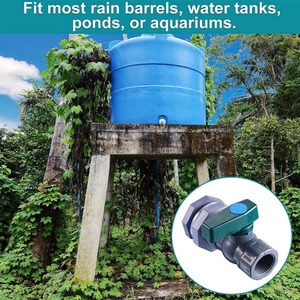 Kit de robinet pour baril de pluie en PVC 3/4 pouce avec raccord mural et valve filetée pour réservoirs d'eau de pluie - Product Image 4