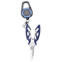 Pince de pêche en eau salée portable, écologique et anticorrosion, avec enrouleur de ligne rétractable, clip robuste en acier inoxydable, équipement marin