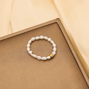 Dainty Pearl Ring Natural Baroque Ring INS Trendy Personality Retro Pearl Ring Wholesale Jewels Gift For Her