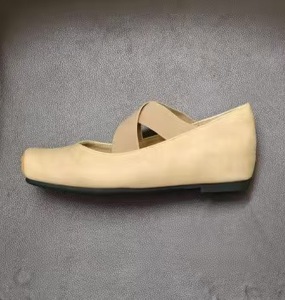 Elegantes Sandalias Planas de Ante Sintético Beige con Cierre de Banda Elástica, Punta Redonda, Cómodas para Usar en Todas las Estaciones - Product Image 2