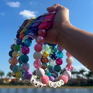 Ajustable impermeable femenino lindo fiesta accesorio elegante diseñador collar 20MM diamantes de imitación Bubblegum cuentas nombre perro Collar - Product Image 3