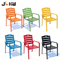 Chaises de restaurant et de café en aluminium multicolores pour l'extérieur, chaises de jardin et de terrasse commerciales pour la rue – Offre spéciale
