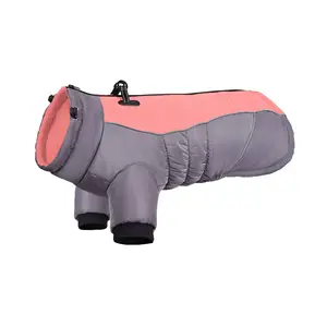 Autumn and winter outdoor walking sports pet dog with leash D buckle reflective thermal clothing abdomen elastic