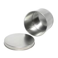 Contenitore rotondo in banda stagnata nera opaca da 4 once per candele, biscotti al cioccolato e zucchero, snack con coperchio a scorrimento