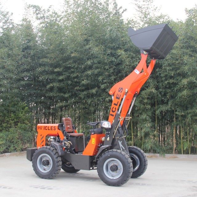 CE Certified 0.5Ton ZL912Mini Wheel Loader with Single Cylinder 25 HP Engine and Gearbox 15.7 kW Power Rated Load