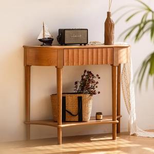 Table console en bois massif, bois de cerisier, table d'appoint pour entrée, couloir, usage adulte - Product Image 1