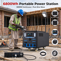 Centrale Électrique Portable OEM 5000W 6800Wh au Lithium Fer Phosphate, Générateur Solaire à Onde Sinusoïdale Pure pour Camping, VR, Maison et Urgences