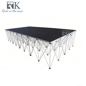 อุปกรณ์จัดแสดงนิทรรศการ แท่นเวทีติดตั้งรวดเร็วพร้อมผ้าคลุมสีดำ - Product Image 1