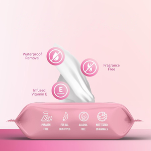 Lingettes nettoyantes pour le visage féminines, lingettes démaquillantes, lingettes apaisantes pour le démaquillage, marque personnalisée, pour adultes - Product Image 2