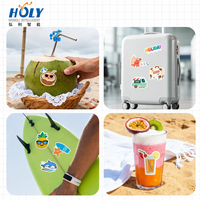 Autocollant découpé en PVC imperméable, thème Île Tropicale Estivale, esthétique Plage de Palmiers et Océan, pour bagages de voyage, carnets, journaux, projets DIY et cadeaux