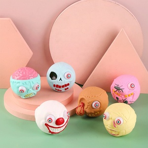 Juguete Sensorial Antiestrés de Calavera Espeluznante de Halloween con Ojos Saltones, Juguete Blando para Aliviar el Estrés, Regalo de Broma para Festivales, para Apretar - Product Image 1