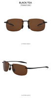 Lunettes de soleil classiques MJ sans monture rectangulaires, monture TR90, UV400, photochromiques, polarisées pour la conduite et les sports de plein air