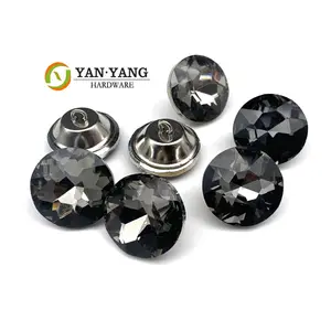 Factory Direct Sale 22MM Diamond Glass Sofa Button Clear Crystal Glass Upholstery Buttons For Funiture