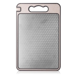 Planche à découper carrée double face en paille de blé écologique avec surface de décongélation en acier inoxydable et aiguiseur intégré - Product Image 1