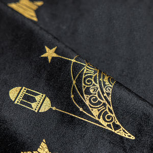 33*180cm musulmán oro impreso sello lámina Luna estrella terciopelo caminos <span class=keywords><strong>de</strong></span> <span class=keywords><strong>mesa</strong></span> Eid Mubarak Ramadán Decoración <span class=keywords><strong>de</strong></span> <span class=keywords><strong>mesa</strong></span> moderna suministros - Product Image 4