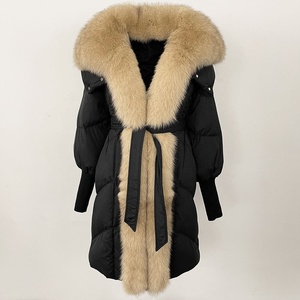 Nouvelle veste <span class=keywords><strong>longue</strong></span> en duvet pour femme automne-hiver 2025 avec col en fourrure de renard - Product Image 6