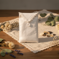 Nouvelle conception, sac à bijoux et cosmétiques en coton et lin recyclable avec fermeture à bouton, pochette d'emballage personnalisée avec logo