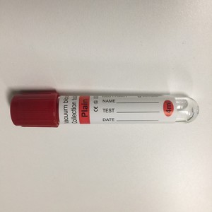 หลอดเก็บเลือดสุญญากาศแบบไม่มีสารเติมแต่ง ฝาสีแดง แบบธรรมดา สำหรับสัตว์  ทำจากพลาสติก PET - Product Image 2