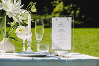 Support de menu de table en acrylique transparent personnalisé avec base pour restaurant, café, bar, décoration de numéro de table de mariage