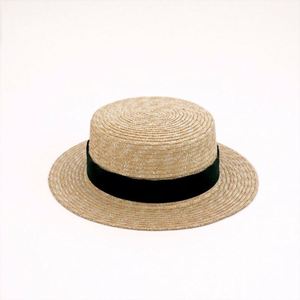 Sombrero de Paja Plano Estilo Francés, Británico y Panamá para Mujer, Tejido a Mano, Natural, para Vacaciones de Verano, Playa, Disfraces de Navidad - Product Image 2
