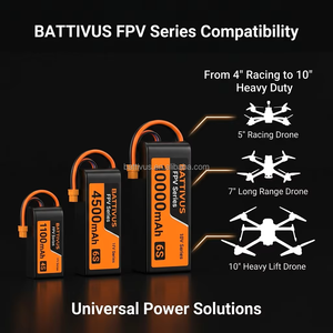 Batterie <span class=keywords><strong>Lipo</strong></span> Battivus à haute capacité de décharge (C-Rating 150C) pour drones FPV, hélicoptères de course RC, pack de batteries 14.8V 22.2V 23.1V 2S <span class=keywords><strong>3S</strong></span> 4S 6S - Product Image 4