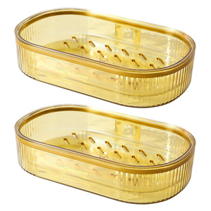 Time Machine Soap Dish Oval Plastic Self <b>Drain</b> Wall Mounted Luxury Gold Home Use - Product Image 5