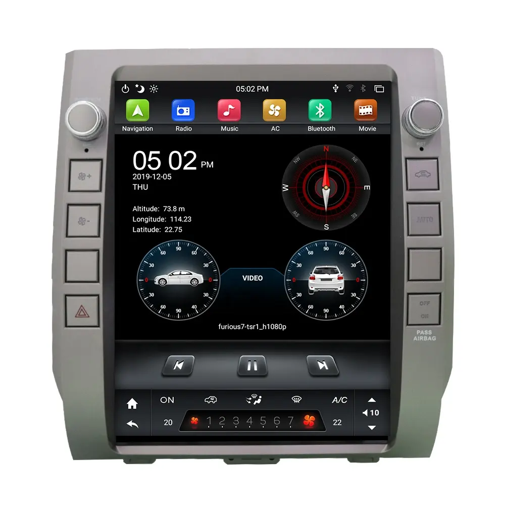 Reproductor multimedia con pantalla táctil IPS de 2014 "y navegación GPS para Tundra, radio de coche estéreo con android, PX6, kd-12116, para Tundra 2018-9,7